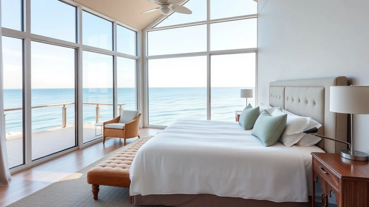Elegant suite bedroom with sea view