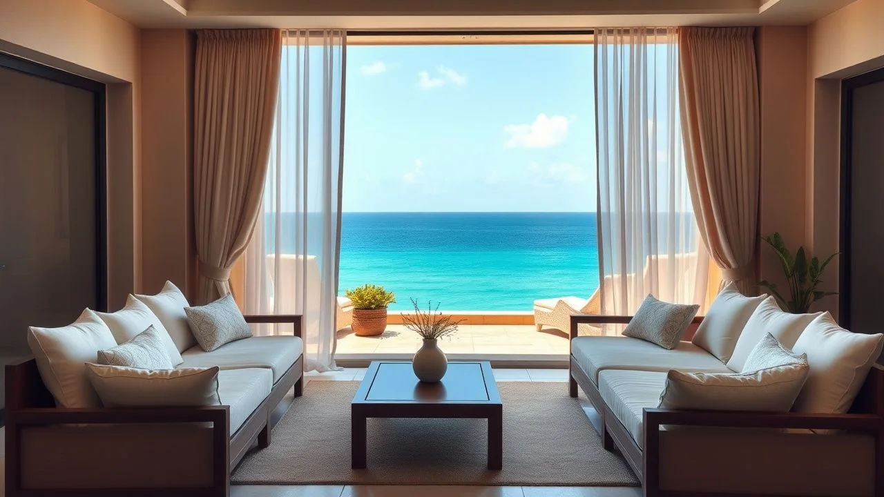 Private terrace lounge overlooking the sea